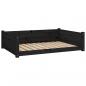 Preview: Hundebett Schwarz 95,5x65,5x28 cm Massivholz Kiefer