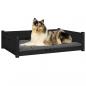 Preview: Hundebett Schwarz 95,5x65,5x28 cm Massivholz Kiefer