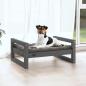 Preview: Hundebett Grau 55,5x45,5x28 cm Massivholz Kiefer