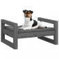 Preview: Hundebett Grau 55,5x45,5x28 cm Massivholz Kiefer