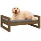 Preview: Hundebett Honigbraun 75,5x55,5x28 cm Massivholz Kiefer