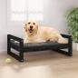 Preview: ARDEBO.de - Hundebett Schwarz 75,5x55,5x28 cm Massivholz Kiefer