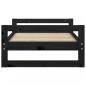 Preview: Hundebett Schwarz 75,5x55,5x28 cm Massivholz Kiefer