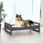 Preview: Hundebett Grau 95,5x65,5x28 cm Massivholz Kiefer