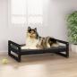 Preview: ARDEBO.de - Hundebett Schwarz 95,5x65,5x28 cm Massivholz Kiefer