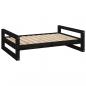 Preview: Hundebett Schwarz 95,5x65,5x28 cm Massivholz Kiefer