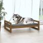 Preview: Hundebett Honigbraun 105,5x75,5x28 cm Massivholz Kiefer