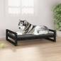 Preview: ARDEBO.de - Hundebett Schwarz 105,5x75,5x28 cm Massivholz Kiefer