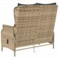 Preview: Gartenbank 2-Sitzer mit Kissen Braun Poly Rattan