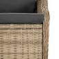 Preview: Gartenbank 2-Sitzer mit Kissen Braun Poly Rattan