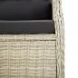 Preview: Gartenbank 2-Sitzer mit Kissen Hellgrau Poly Rattan