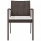 Preview: Gartenstühle mit Kissen 2 Stk. Braun 56,5x57x83 cm Poly Rattan