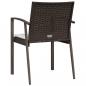 Preview: Gartenstühle mit Kissen 2 Stk. Braun 56,5x57x83 cm Poly Rattan