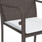 Preview: Gartenstühle mit Kissen 2 Stk. Braun 56x59x84 cm Poly Rattan