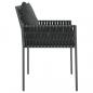 Preview: Gartenstühle mit Kissen 2 Stk. Schwarz 54x61x83 cm Poly Rattan