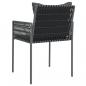 Preview: Gartenstühle mit Kissen 2 Stk. Schwarz 54x61x83 cm Poly Rattan