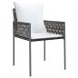 Preview: Gartenstühle mit Kissen 2 Stk. Braun 54x61x83 cm Poly Rattan