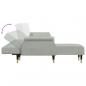 Preview: Schlafsofa in L-Form Hellgrau 271x140x70 cm Samt