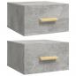 Preview: Wand-Nachttische 2 Stk. Betongrau 35x35x20 cm