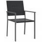 Preview: Gartenstühle 2 Stk. Schwarz 54x62,5x89 cm Poly Rattan