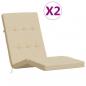 Preview: Liegestuhl-Auflagen 2 Stk. Beige Oxford-Gewebe