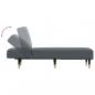 Preview: Chaiselongue Dunkelgrau Samt