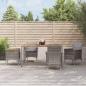 Preview: ARDEBO.de - 5-tlg. Garten-Essgruppe mit Kissen Grau Poly Rattan