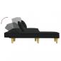 Preview: Schlafsofa in L-Form Schwarz 255x140x70 cm Stoff