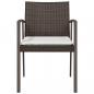 Preview: Gartenstühle mit Kissen 4 Stk. Braun 56,5x57x83 cm Poly Rattan