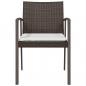 Preview: Gartenstühle mit Kissen 6 Stk. Braun 56,5x57x83 cm Poly Rattan