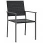 Preview: Gartenstühle 4 Stk. Schwarz 54x62,5x89 cm Poly Rattan