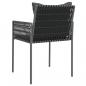 Preview: Gartenstühle mit Kissen 4 Stk. Schwarz 54x61x83 cm Poly Rattan