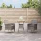 Preview: ARDEBO.de - 3-tlg. Garten-Bistro-Set mit Kissen Grau Poly Rattan