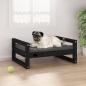 Preview: ARDEBO.de - Hundebett Schwarz 65,5x50,5x28 cm Massivholz Kiefer