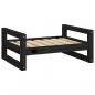 Preview: Hundebett Schwarz 65,5x50,5x28 cm Massivholz Kiefer