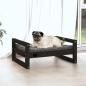 Preview: Hundebett Schwarz 65,5x50,5x28 cm Massivholz Kiefer