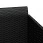 Preview: Sonnenliege mit Kissen Schwarz 182x118x63 cm Poly Rattan