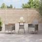 Preview: ARDEBO.de - 3-tlg. Garten-Bistro-Set mit Kissen Grau Poly Rattan