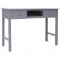 Preview: ARDEBO.de - Schreibtisch Grau 108x45x76 cm Massivholz Paulownia