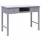 Preview: Schreibtisch Grau 108x45x76 cm Massivholz Paulownia