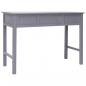 Preview: Schreibtisch Grau 108x45x76 cm Massivholz Paulownia