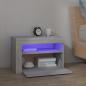 Preview: Nachttische 2 Stk. mit LEDs Grau Sonoma 60x35x40 cm