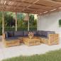 Preview: ARDEBO.de - 8-tlg. Garten-Lounge-Set mit Kissen Massivholz Teak