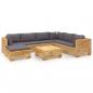 Preview: 8-tlg. Garten-Lounge-Set mit Kissen Massivholz Teak