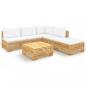 Preview: 6-tlg. Garten-Lounge-Set mit Kissen Massivholz Teak