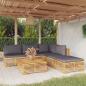 Preview: ARDEBO.de - 6-tlg. Garten-Lounge-Set mit Kissen Massivholz Teak