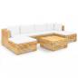 Preview: 7-tlg. Garten-Lounge-Set mit Kissen Massivholz Teak