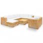 Preview: 10-tlg. Garten-Lounge-Set mit Kissen Massivholz Teak