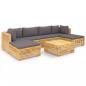 Preview: 7-tlg. Garten-Lounge-Set mit Kissen Massivholz Teak