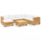 Preview: 8-tlg. Garten-Lounge-Set mit Kissen Massivholz Teak